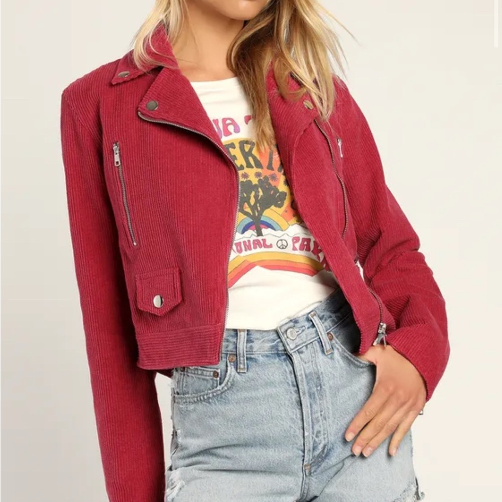 Lulu's Berry Pink Moto Jacket